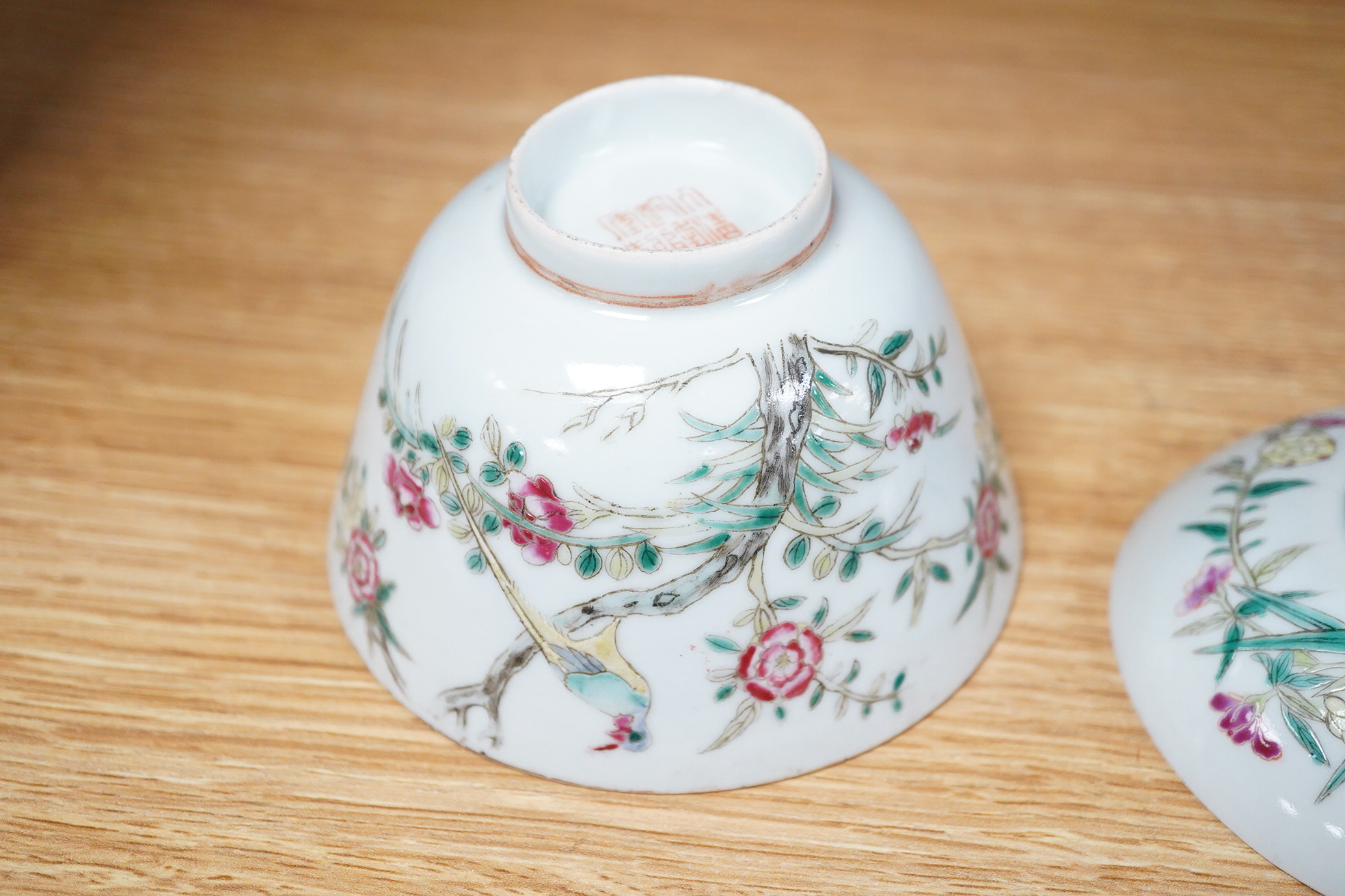 A Chinese famille rose bowl and cover, Republic period